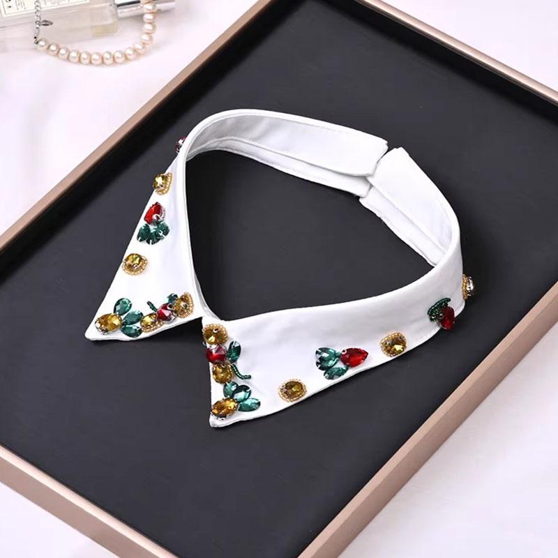 Elegant Diamond Beaded Detachable Collar for Women False Shawl Shoulder Wrap Lapel Fashionable Accessory for Women