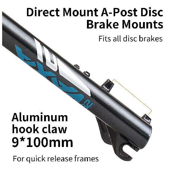 ZOOM Air Shock Fork 27.5/ 29 Inch With Locking Suspension Travel 100mm MTB Off Road Shock Fit Disc Brake Winter Cycling Parts
