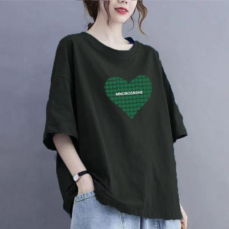 Футболка женская Cotton Love с короткими рукавами, свободные летние топы, новые женские