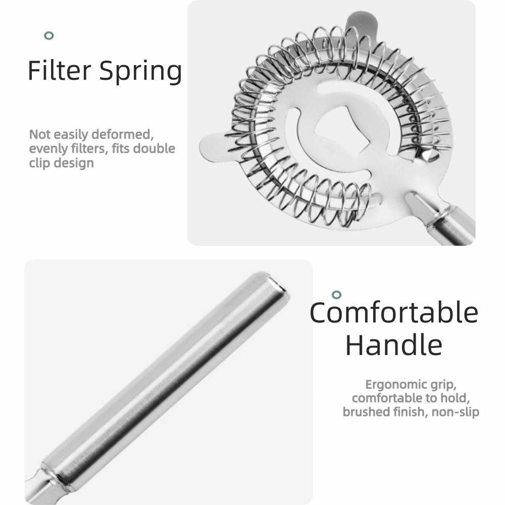 Stainless Steel Bar Strainer Sturdy Hawthorne Strainer Wine Cup Cocktail Strainer Bartenders