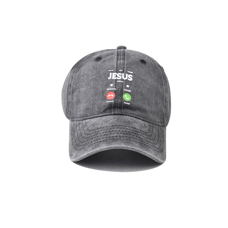 Cotton Give Jesus a Call Baseball Cap Male Female Outdoor Mom English Cap