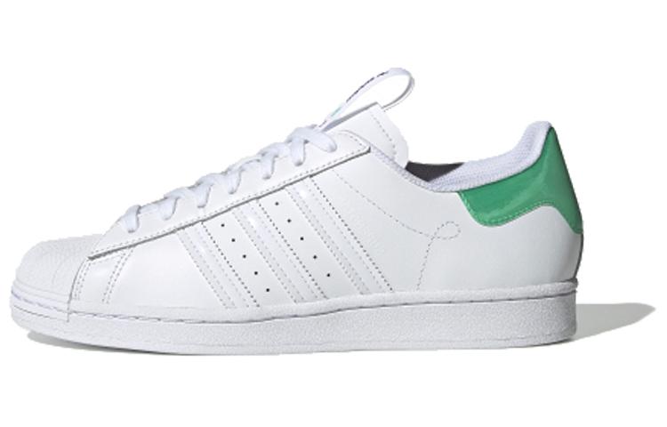 adidas Оригинальные Superstar Guangzhou Ретро Низкие Повседневные Скейт-Ботинки Унисекс Белый Зеленый FW2850