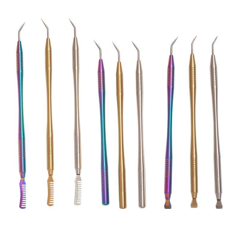 Двусторонняя нержавеющая сталь Инструмент для ресниц и бровей: Расчесывайте, завивайте и придавайте форму с точностью