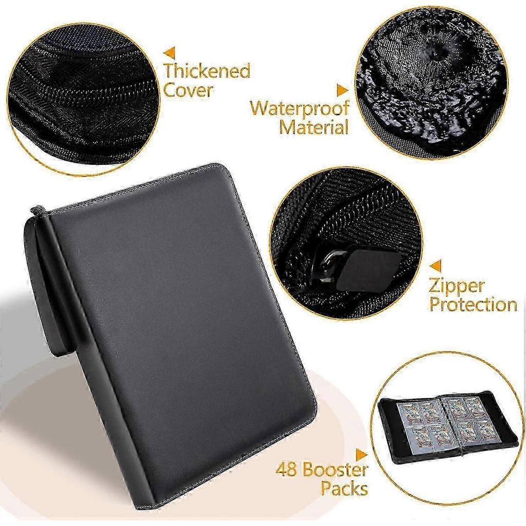 Booster Pack Binder, Holds 48 Booster Packs, 4-pocket Booster Pack Holder With 12 Sleeves, Display Protector