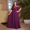 Elegant Sequin Round Neck Evening Dress: European & American Style for Weddings and Parties