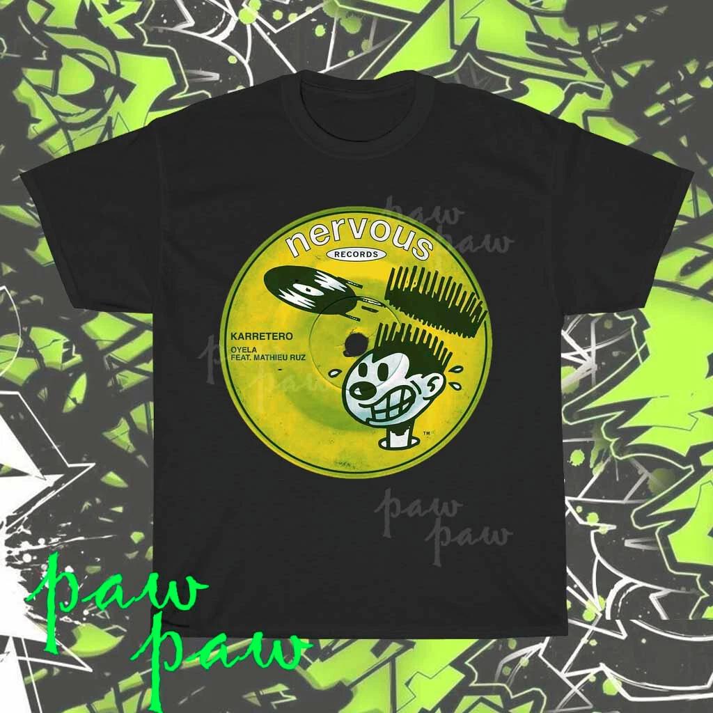 Новая американская футболка с логотипом Nervous Records, смешная, размеры от S до 5XL