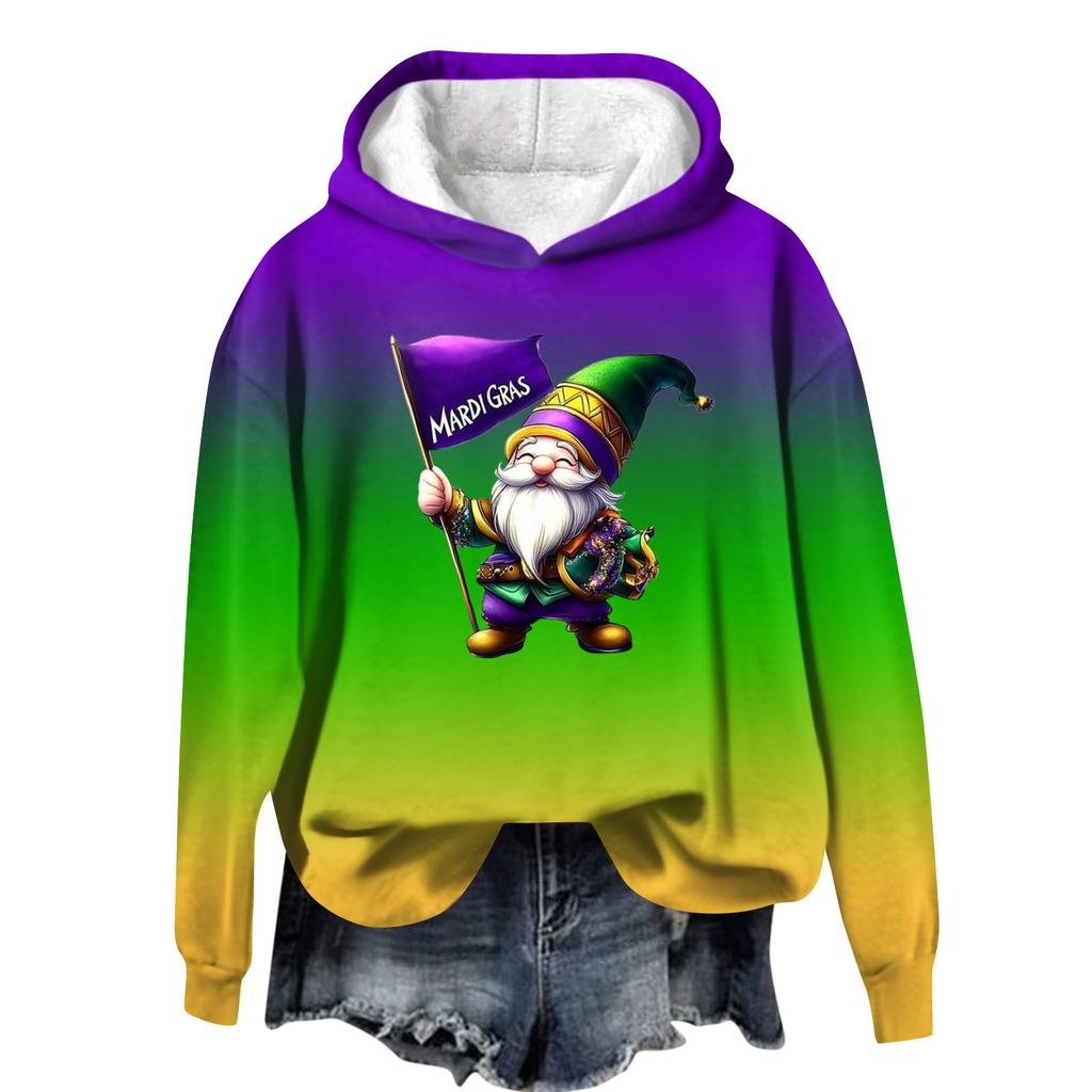 Женский модный повседневный топ с длинными рукавами и карнавальным принтом