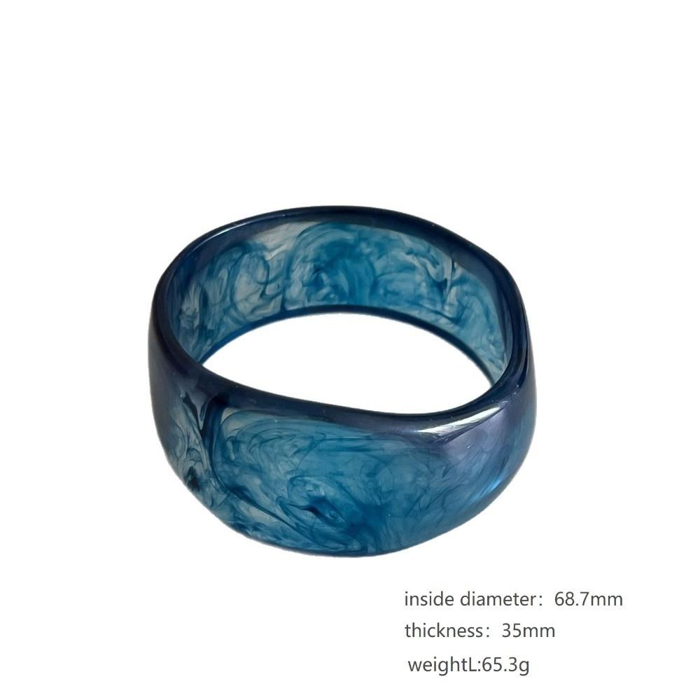 Smudged Wide Chunky Bangle Marbling Cuff Bracelet Vintage Irregular Resin Bracelet Gifts