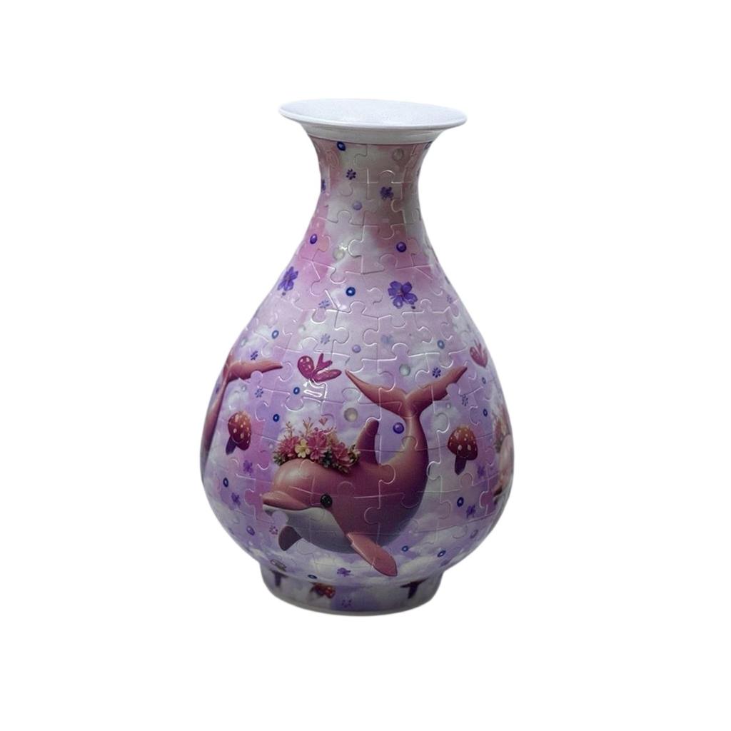 3D Puzzle House Vase Decorative Piece – DIY Floral Container For Living Room Decor