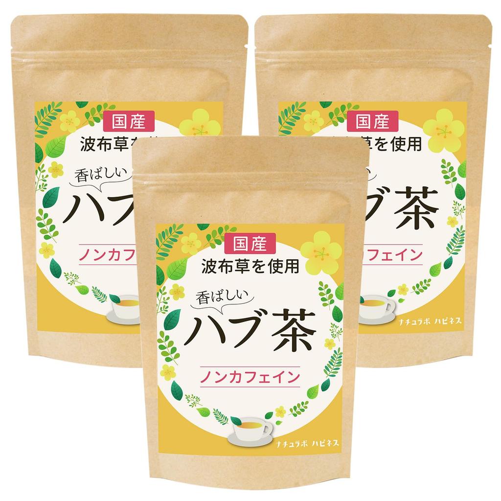 Japanese-made, Caffeine-free Habu Tea Teabags, Additive-free, Habu Grass, 3 Bags