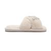 Pearl Letter MRS Plush Cross-Band Slippers for Bridesmaids