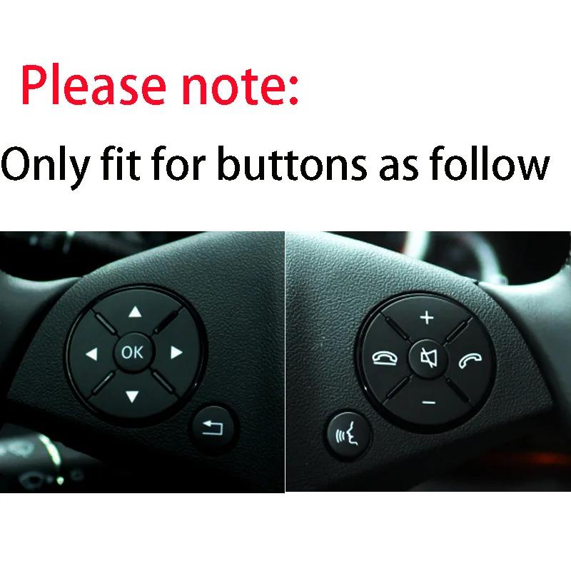 2025 Hot Racing Grills Black Interior Steering Wheel Button Switch Trim Cover Sticker For Mercedes Benz C E S  GLK Class W204 W2