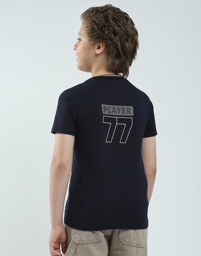Monte Carlo Boys Printed Round Neck T-Shirt Navy Blue 5-6 YR