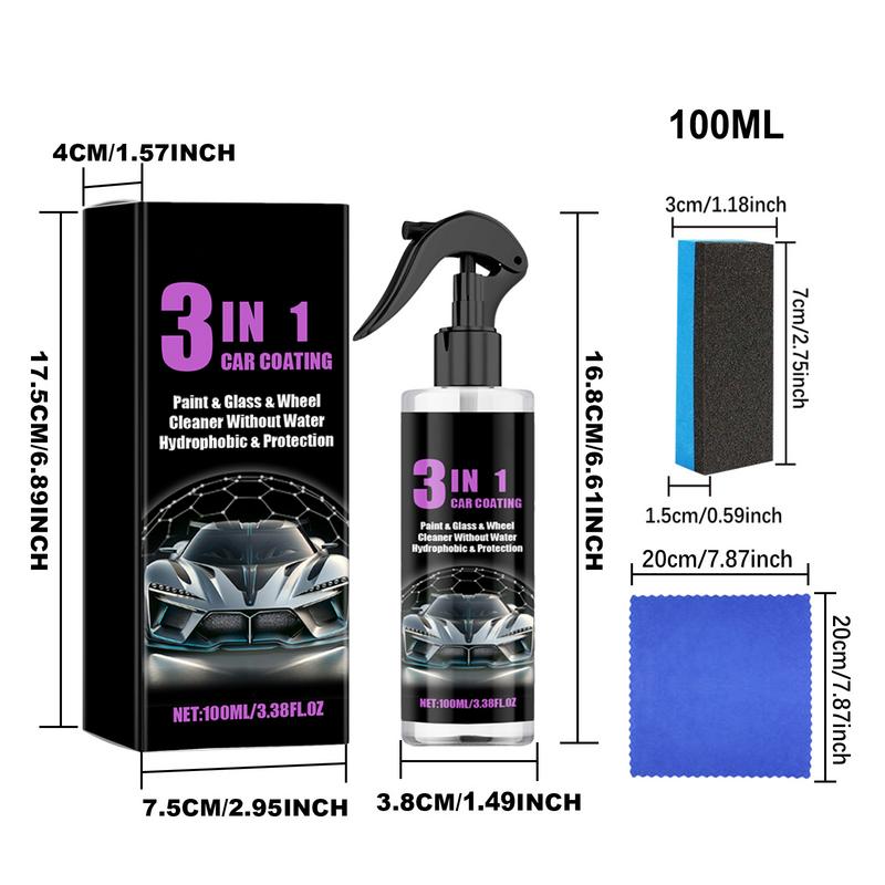 Высокозащитный быстродействующий спрей для покрытия 100 мл, керамическое покрытие с губкой, мягкий, мощный, многофункциональный, для обслуживания автомобиля