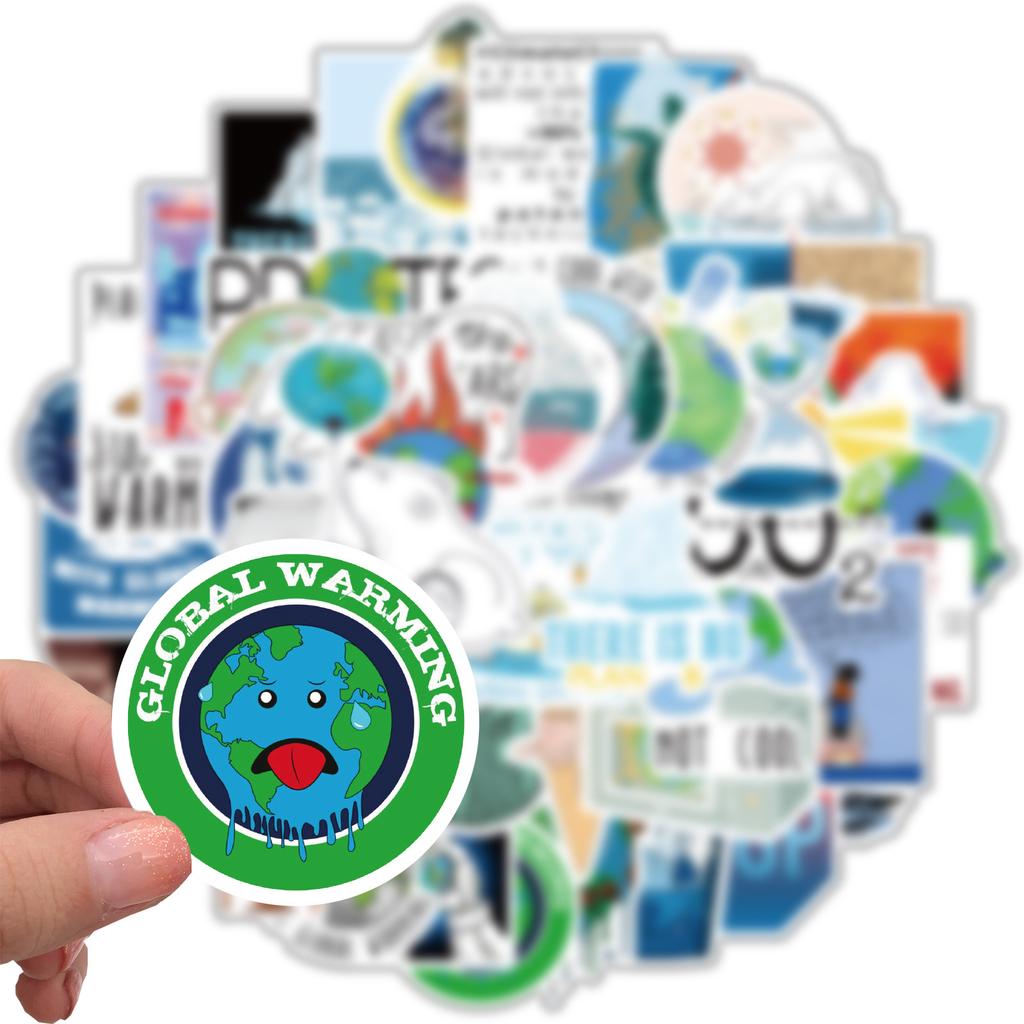 50 Глобальное изменение климата Граффити Наклейки Багаж Тележка Чемодан Ноутбук Водонепроницаемый Сделай сам
