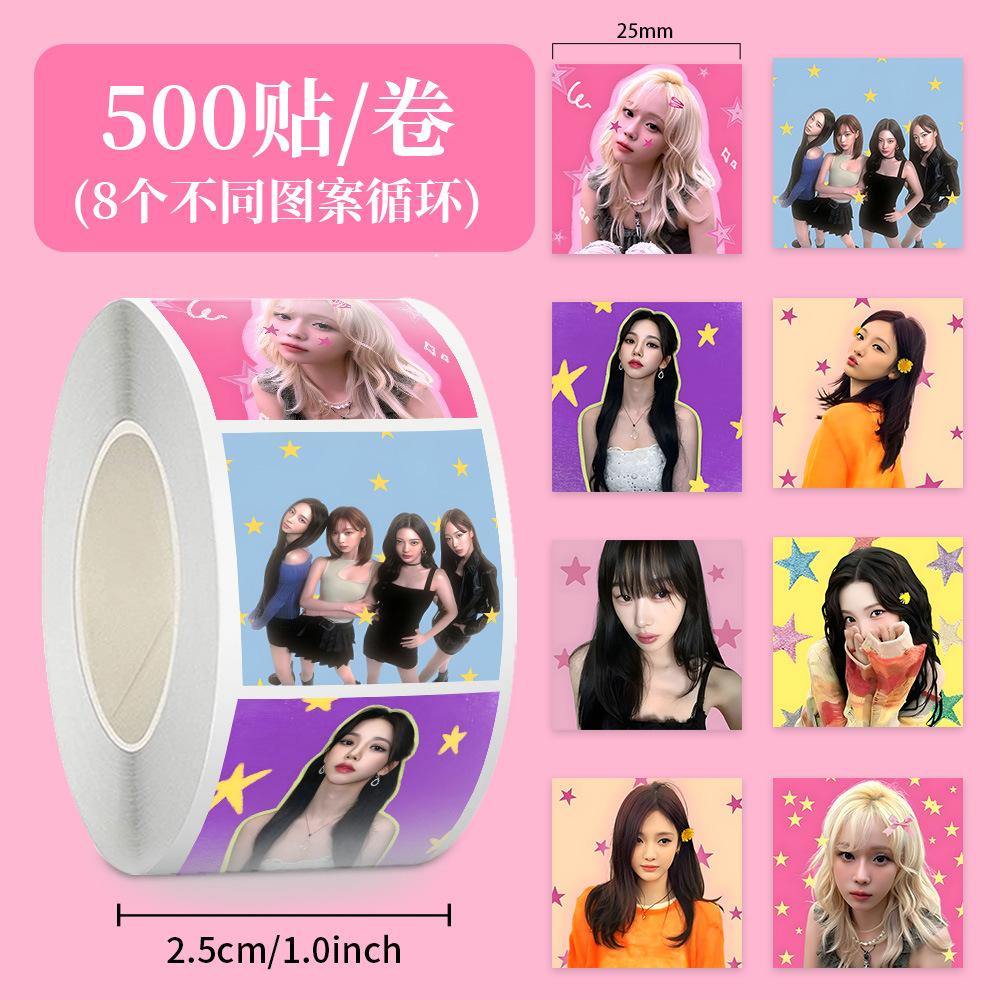 Наклейки Skzoo Idol Roll 500 шт. Клейкие этикетки для DIY Журнала Скрапбукинга Чехла Телефона Декора Polaroid Фанатов