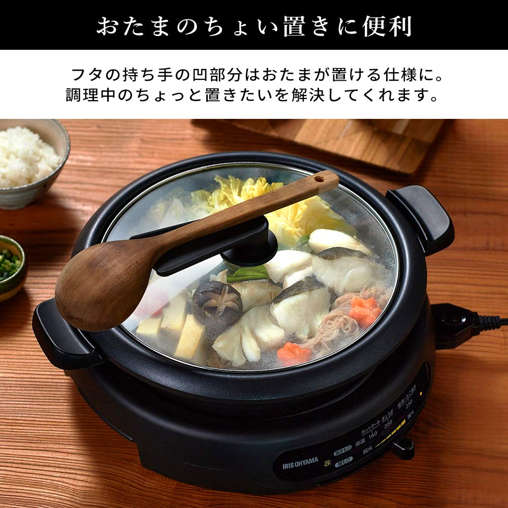 Iris Ohyama горячий электрический гриль 1 шт. Глубокое сохранение тепла Высокий жар для черной плиты, кастрюли, кастрюли, типа, кастрюли, ~ прибл.. 250℃, Гарантировано, Мощность, 1300 Вт,