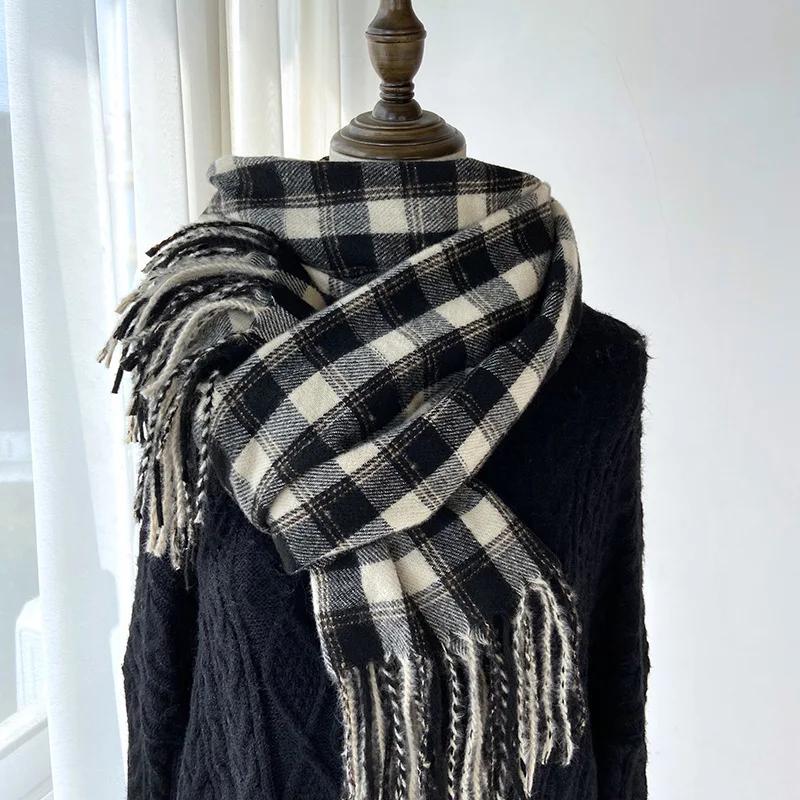 New Fashion Sweet Vintage Scarf Headscarf Winter Women Ladies Men Preppy Plaid Scarve Warm Pashmina Mujer Female Male Wrap Shawl