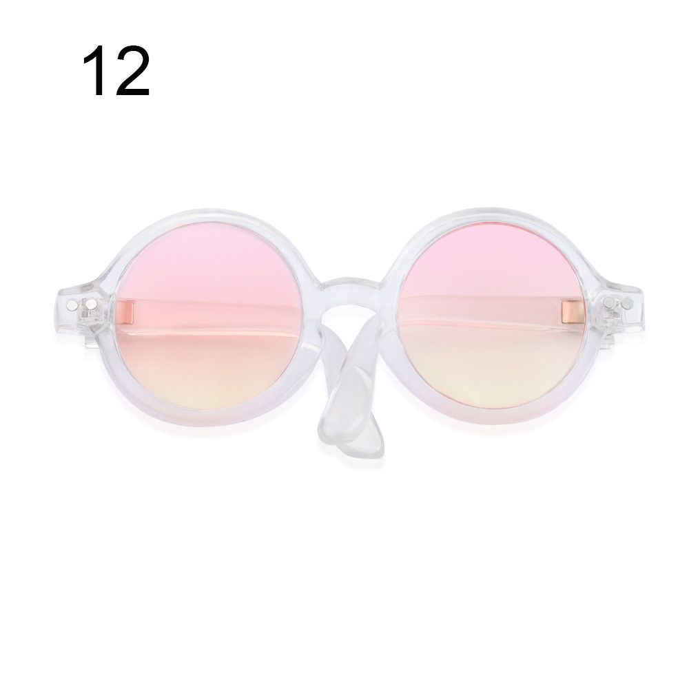 Round Frame Candy Color Toys Eyewear Clear Lens Eyeglasses Plush Doll Miniature Doll Glasses