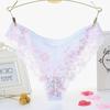 Sexy Printed Panties Women Lace Low-Rise Briefs Breathable Embroidered Underwear Transparent Thong
