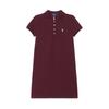Платье Polo Ss24 с вышитым логотипом и воротником-поло, детское платье миди с коротким рукавом, бордовое 313910193-003