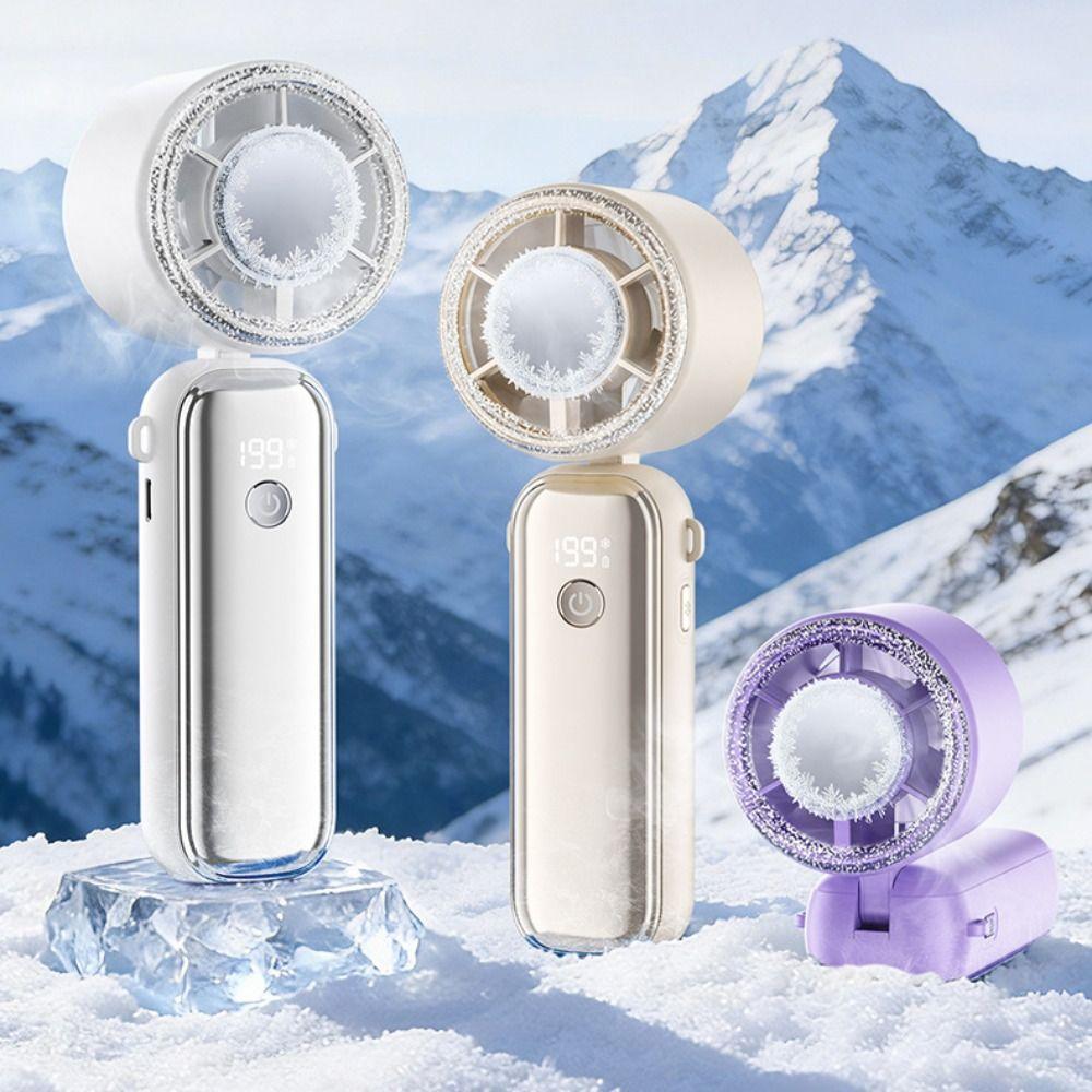USB Rechargeable Mini Handheld Fan Ultra-Quiet Small Electric Fan Cooling and Ice Pack Fan Travel