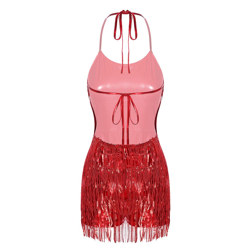 Женский танцевальный костюм с пайетками и кисточками, коктейльное платье для вечеринки, бальное платье для румбы и латины