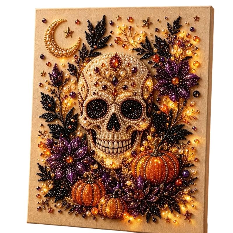 Halloween Seasonal Wall Artwork, Textured Art Panel for Shelf Styling, Party Display, Single Style Artwork for Home