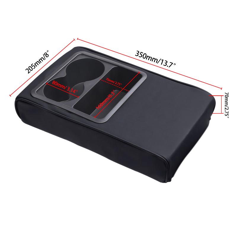 Новая подлокотник для центральной консоли автомобиля с двумя подстаканниками, подлокотник из искусственной кожи, портативная подушка для сиденья автомобиля, подушка для регулировки высоты