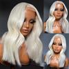 AIMEYA Platinum Blonde Bob Wigs for Black women Heat Resistant Short Wave Lace Front Wig Synthetic Hair Daily Use Cosplay Wig