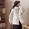 Высококачественная белая куртка-пуховик для женщин 2024 года, новая мода, воротник-стойка, повседневная утолщенная маленькая тонкая куртка