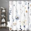 Spring Flower Plant Shower Curtain, Bathroom Decorative Shower Curtain, Waterproof Shower Curtain with Hooks