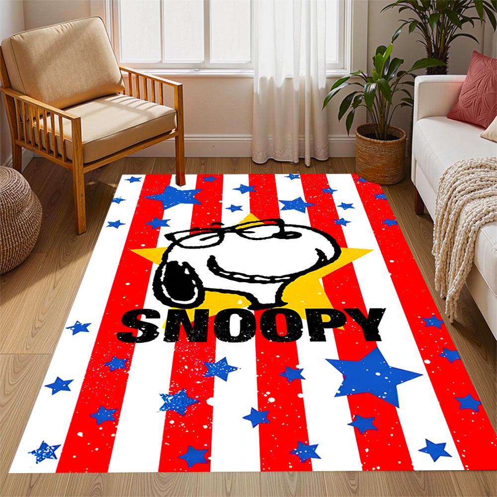 Snoopy Woodstock Friendship Floor Mat Design for Entryway Living Rooms Balcony Bedrooms Anti-slip Rug Decorate Offices
