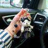 Crystal Bead String Stuffed Doll Pendant Lovely Car Key Ring Little Bear Keychain  Female