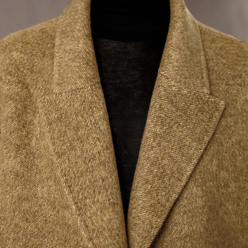 Tachi Women's Double-breasted Mid-length Wool Blend Coat