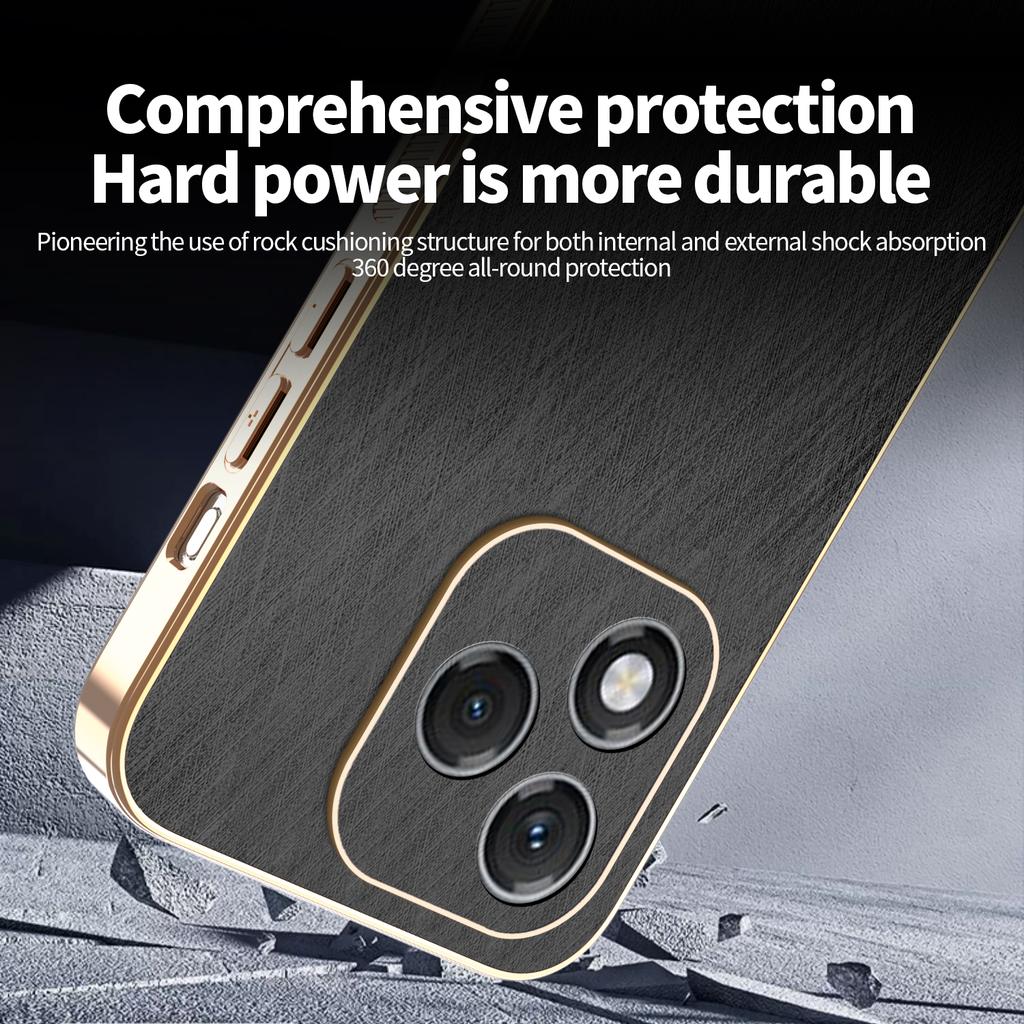 KADEM For Honor 400 Lite Case Electroplating Silk Texture PU+TPU Phone Back Cover