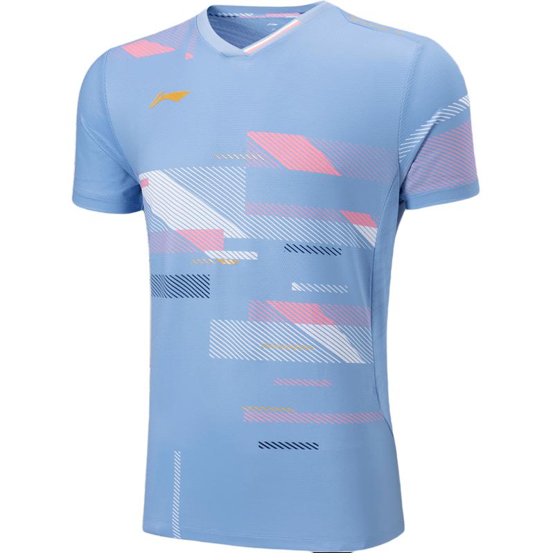 Li Ning Sports Casual Comfortable Short Sleeve T Shirt Unisex Tops Harmonious-Blue AAYV031-4