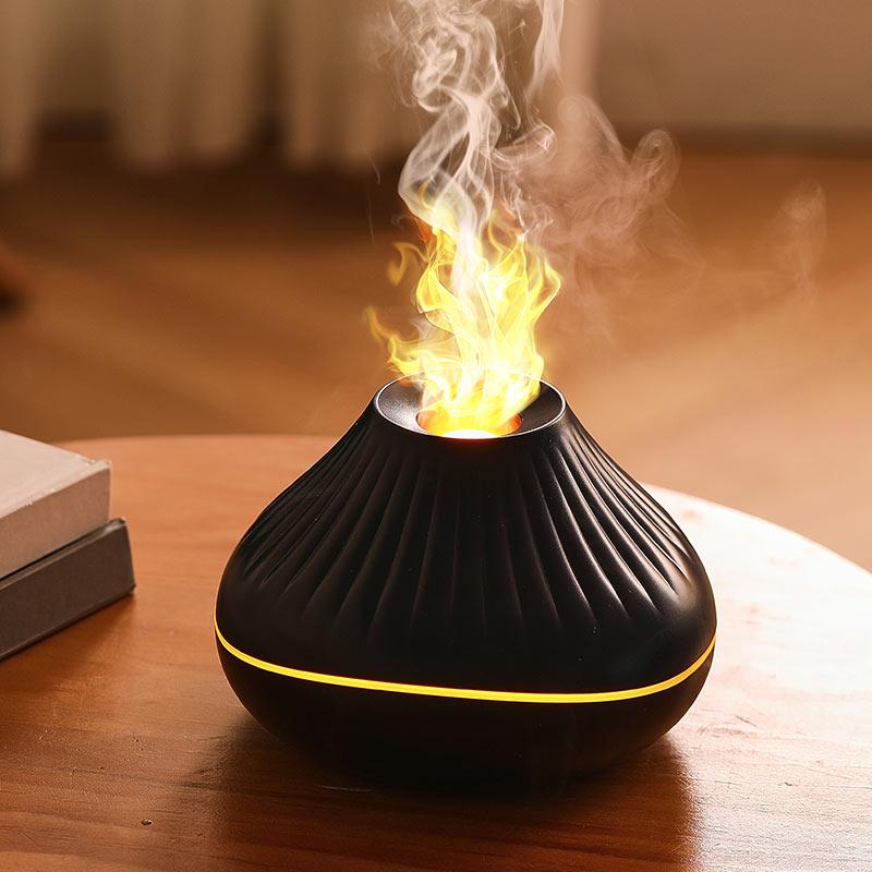 Xiaomi Volcanic Aroma Diffuser with Color Flame, 160ml USB Essential Oil Diffuser 7 Color Night Light, Portable Air Humidifier for Home