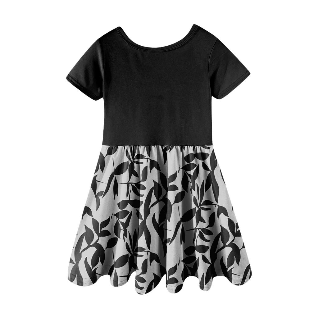 Летнее платье для девочек, платье для малышей, однотонное повседневное платье-футболка с коротким рукавом А-силуэта