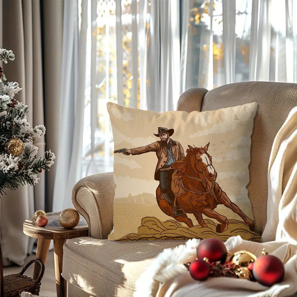 Игры Red D-Dead R-Redemption 2 Наволочка Квадратная Подушка Спальня Диван Отдых Комфорт Подушка Гостиная Домашнее Украшение 40X40