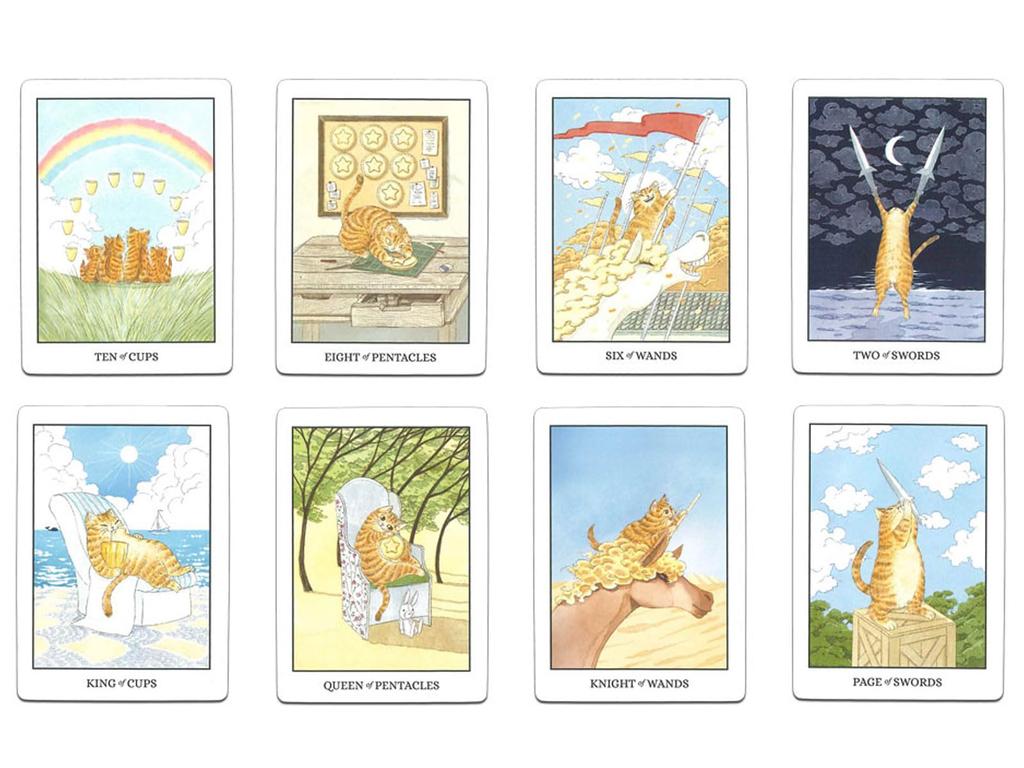 Nichiyu Tarot Fortune Telling Cat Tarot In the Palm of Your 78-Card Rider-Waite-Smith Cards, Pocket-Sized, [Authentic] [Sunny Pocket] "Enjoy Hand"