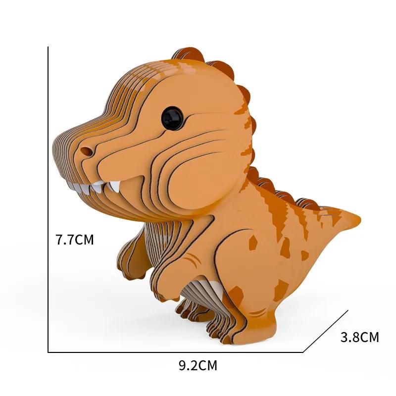 3D DIY Dinosaur Paper Puzzle Handmade Assembly Animal Stickers Interest Hand on Ability Toys Sets for Children Kids Crafts Gift