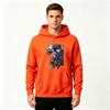 Men Anime Spiky Dark Blue Hair Sorcerer Two Wolves Print Pullover Hoodie Casual Long Sleeve Hooded Sweatshirt
