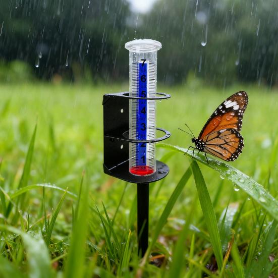 Уличный дождемер с металлическим колышком, большой емкости, для сада, газона, двора, забора, патио, фермы, трубка для измерения воды и дождя с монтажной стойкой