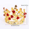 Роскошные цветочные короны, маленькие тиары для кукольной диадемы для девочек, украшения для волос на день рождения, свадьбу, выпускной, корону, украшение для торта