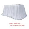 Colorful Tablecloth Table Skirt Baby Shower Girls Birthday Table Skirt Pink Table Cloth Wedding Party for Dinning Tables  White
