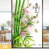 Retro Chinese Style Bamboo Pattern Window Film Green Bamboo Static Cling Glass Stickers Sliding Door Frosted Privacy Window Film