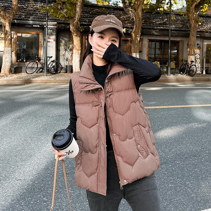 Новый осенне-зимний женский модный жилет из хлопка, свободный и универсальный жилет из хлопка для верхней одежды
