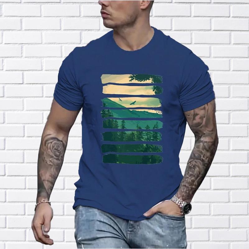 Новая летняя мужская модная футболка Scenic Mountain с принтом Мужская футболка Топ