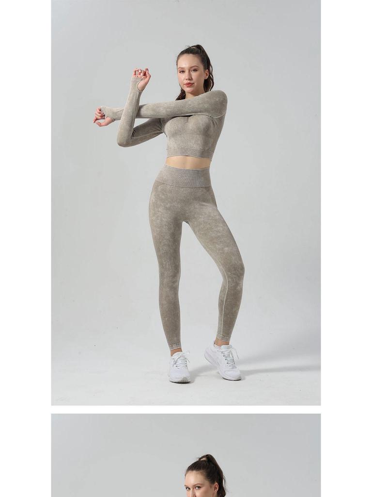 Women's High-Waist Yoga Set: Hip-Lifting Pants & Long-Sleeve Top